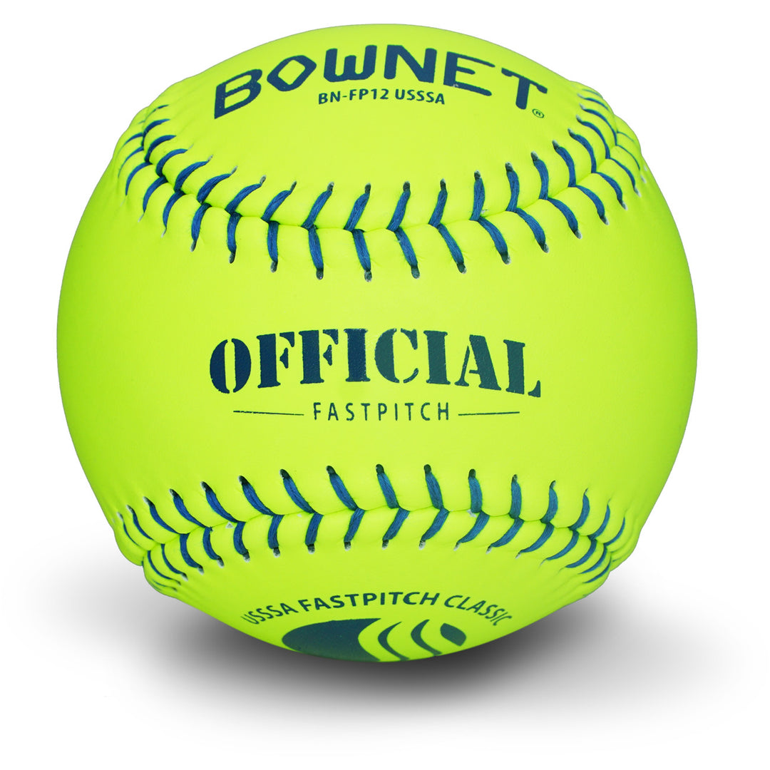 Official USSSA® Fastpitch 12" Genuine Optic Leather Softballs (BN-FP12 USSSA)